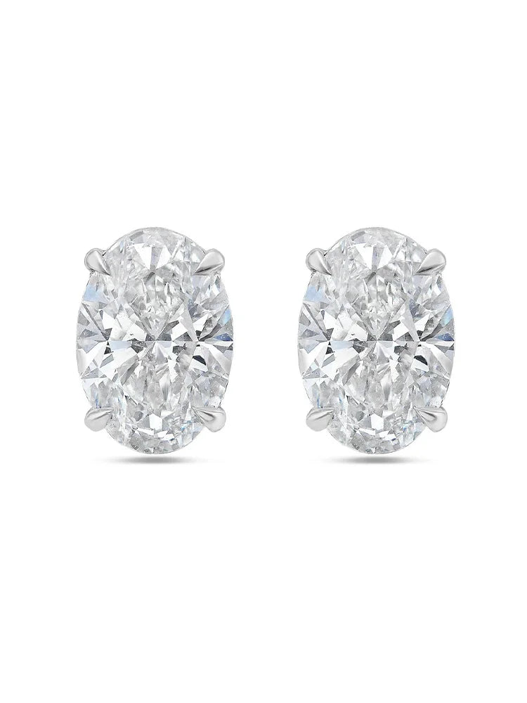 Oval Solitaire Earring
