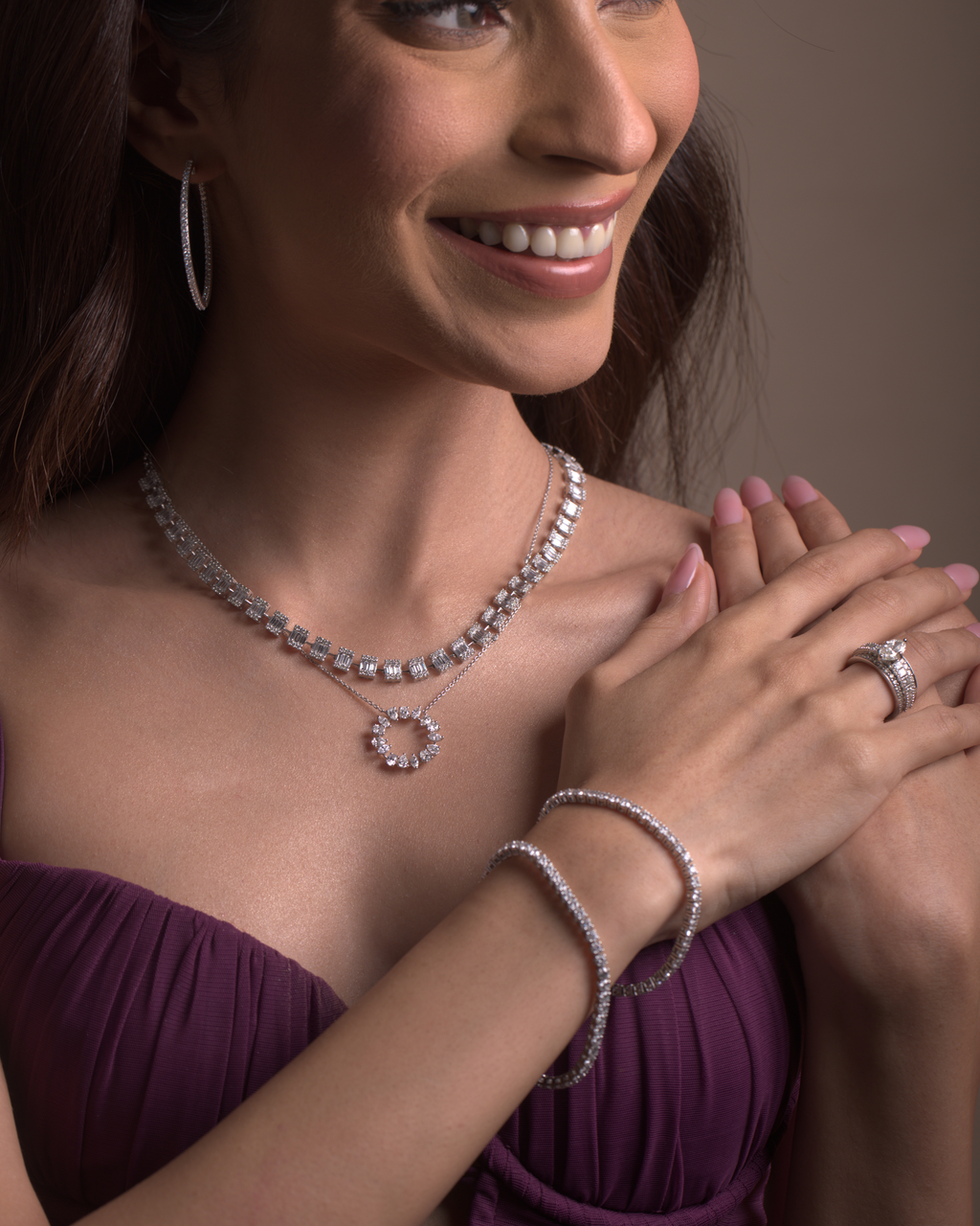 Celeste Halo Pendant Chain