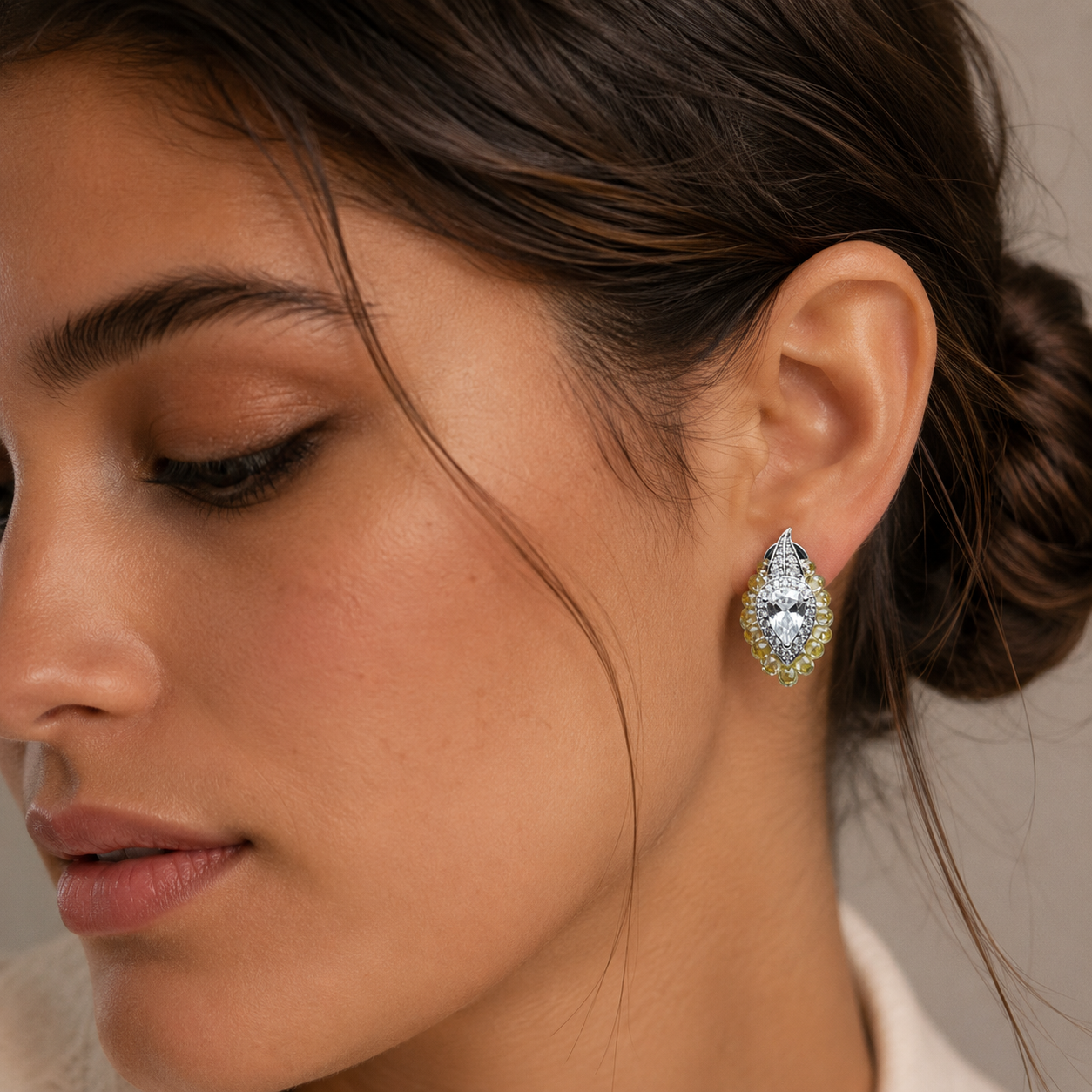 Pistachio Dew Drop Earrings